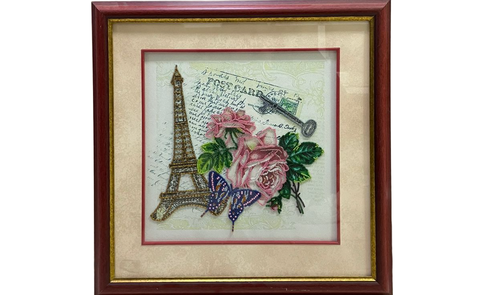 Живопись картина стразами 'Вечерние пионы Парижа', 420х420 мм, П11254