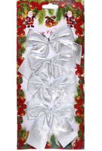 Новогодние банты, 11 см, (3 шт;уп), ассорти цвета, 678-100;678-101;678-102