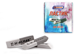 ЛАСТИК БЕЛО-СЕРЫЙ ДЛЯ РУЧКИ И КАРАНДАША СРЕДНИЙ 'ASMAR', AR-6012;110