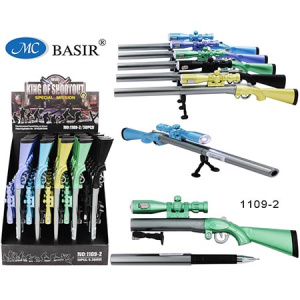 Ручка шариковая "Basir" , Ружье в дисплее синяя 0,5 мм, 98К / GP-1109-1