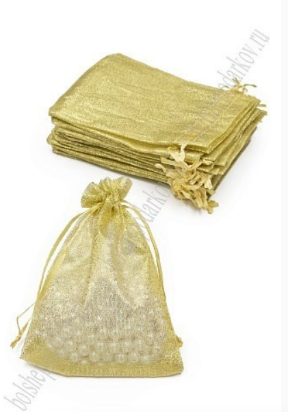 Мешочек из парчи 10х14 см, золото, (50 шт/уп), 444-509