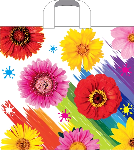 Пакет ПЭ с петлевой ручкой 38х34+3см (х50) (Яркость весны), ПТЛ58445