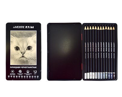 Карандаш чернографитный 'deVENTE. Art' 12 шт, (2Т, Т, ТМ-2, М, 2М, 3М, 4М, 5М, 6М, 7М, 8М), 5030404