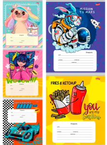 Тетради А5 12л., КОСАЯ ЛИНИЯ  цветная обложка, ассорти