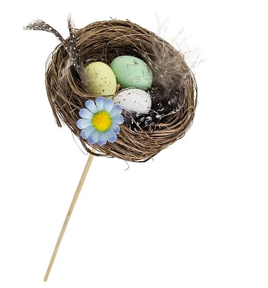 Пасхальный декор 'Гнездо на палочке' 8см, (1 шт), SF-7865, №2, 350-705