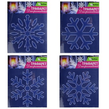 Трафарет витражный Darlens 'Снежинка' 25х25 см, ассорти, DL-DRL01325