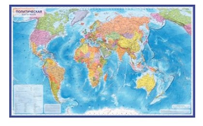 Карта настенная Globen 'Мир политический', 1-55 млн 60х40 см, KH024