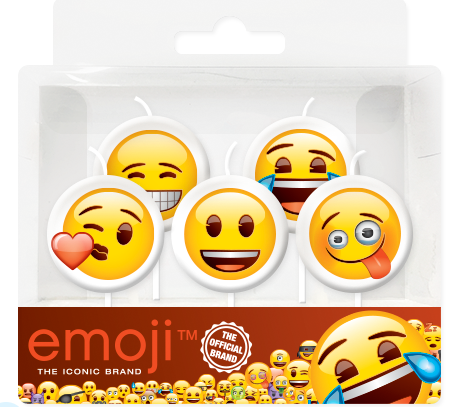Свечи для торта на пиках 'Смайлы.Emoji', (5 шт;уп), 702054