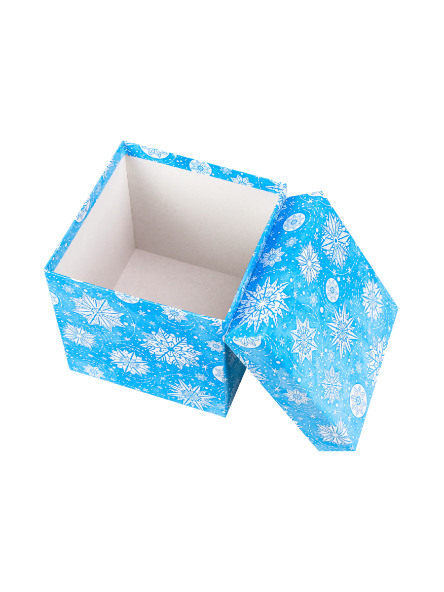 Коробка подарочная Miland 'Снежинки', 26х26х17 см., квадратная (Серия 5в1), картон, 1918