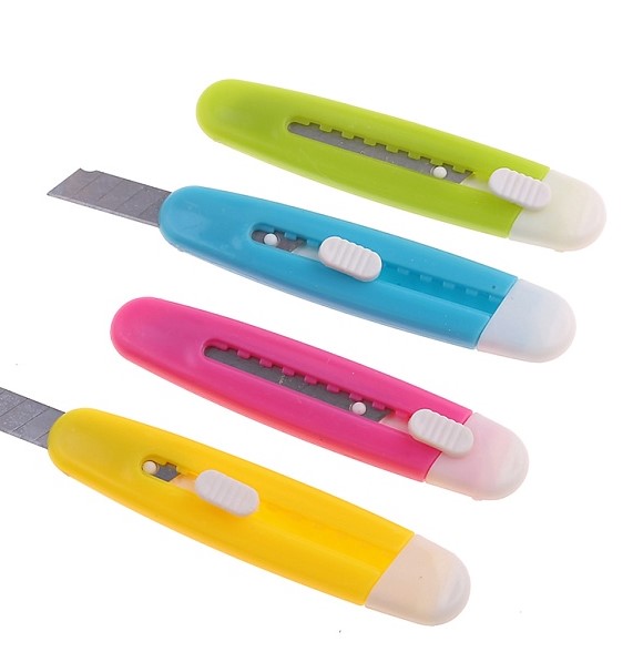 Нож канцелярский, мини, 93х21 мм, ширина лезвия 10 мм, ассорти 5 цветов, M-6309