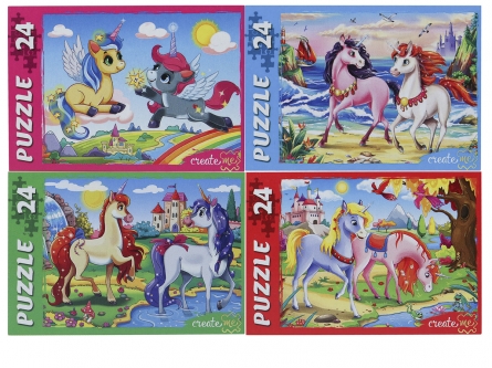 Пазлы-мини 24 эл. Рыжий кот 'Чудесные единороги №14', 175 х 130 мм., П24-5631