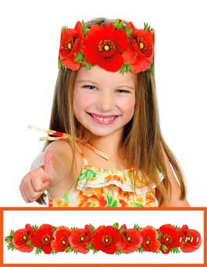 Венок бумажный 'Маки,' 408-06