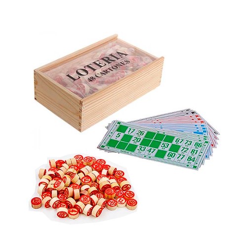 Игра настольная 'KWELT', Лото, в наборе, деревянные бочонки, 90 шт, 18х10, 5х5 см, К-12367