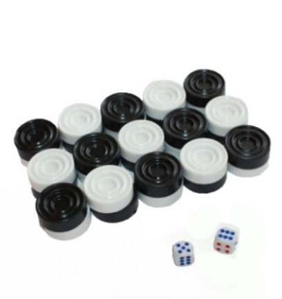 Набор пластиковых фишек для игры в Нарды, Шашки, 11192
