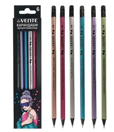 Карандаш чернографитный 'deVENTE. Blaze' 06 шт (HB) диаметр грифеля 2 мм, 5030311