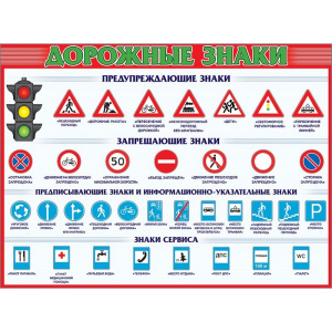 Плакат "Дорожные знаки", 0800169