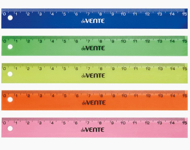 Линейка 'deVENTE' 15 см, пластик, непрозрачная, цвета ассорти, 5091805