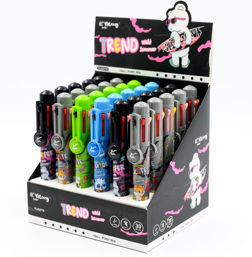 Ручка шариковая автоматическая, 8 цветов, TREND 0.5мм, YL232776