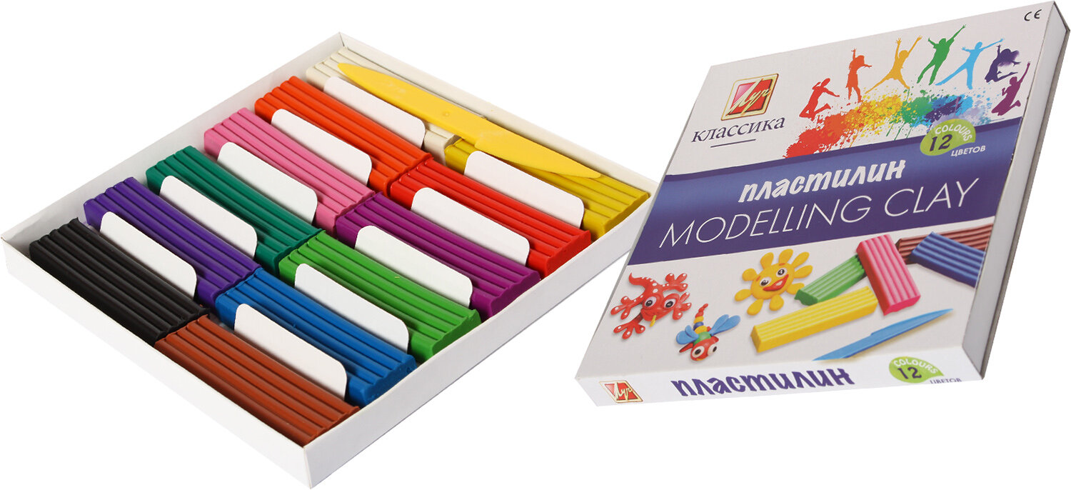 Пластилин 12 цв. Луч 'Классика цвета', 240 гр., 7С 331-08