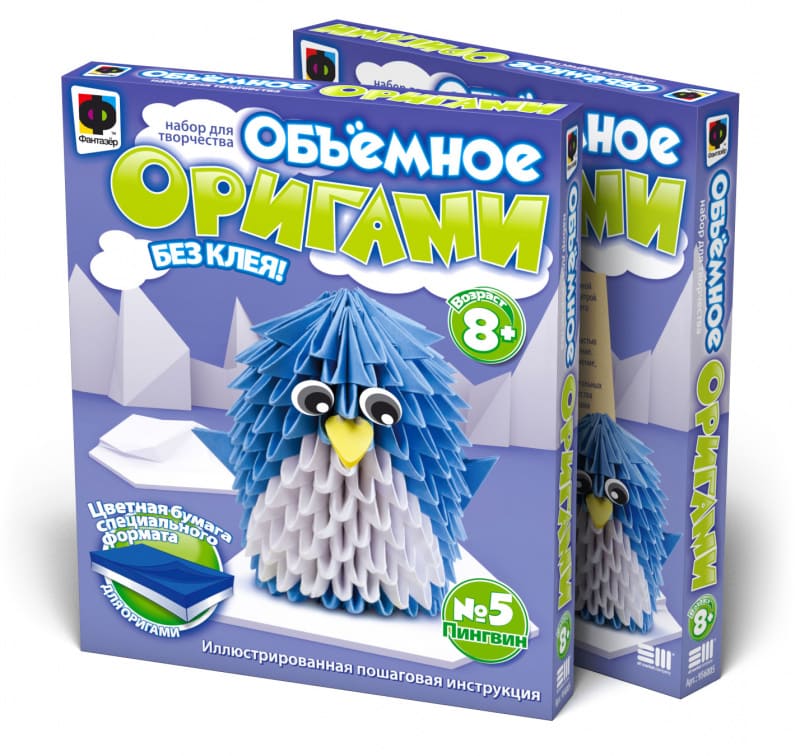 Набор для творчества Фантазёр обьемное оригами 'Пингвин', 8+,  956005