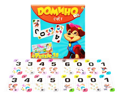 Настольная игра Домино+Puzzle, 'Счет' 3+, ИН-6758