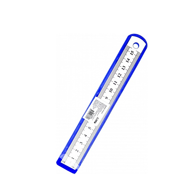 Линейка стальная 'TM Profit', 15 см, толщина 0,3 мм, в пвх чехле, Л-6761