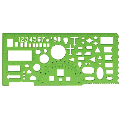 Линейка офицерская 20 см , зеленая , 65 тактических элементов, ТТ01