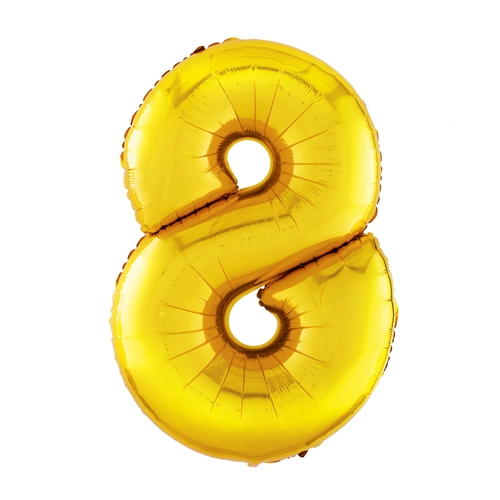 Шары фольга Цифры 40' Золото '8' 100 см.