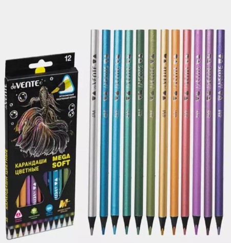 Карандаши цветные 'deVENTE. Triolino Ultra 4М. Metallic' 12 цветов, 4М, 5022336