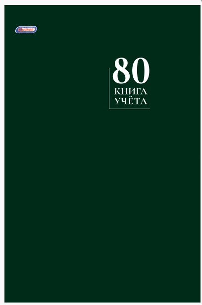 Книга учёта, ASMAR, зелёная, 80 листов, клетка, AR-7015-80