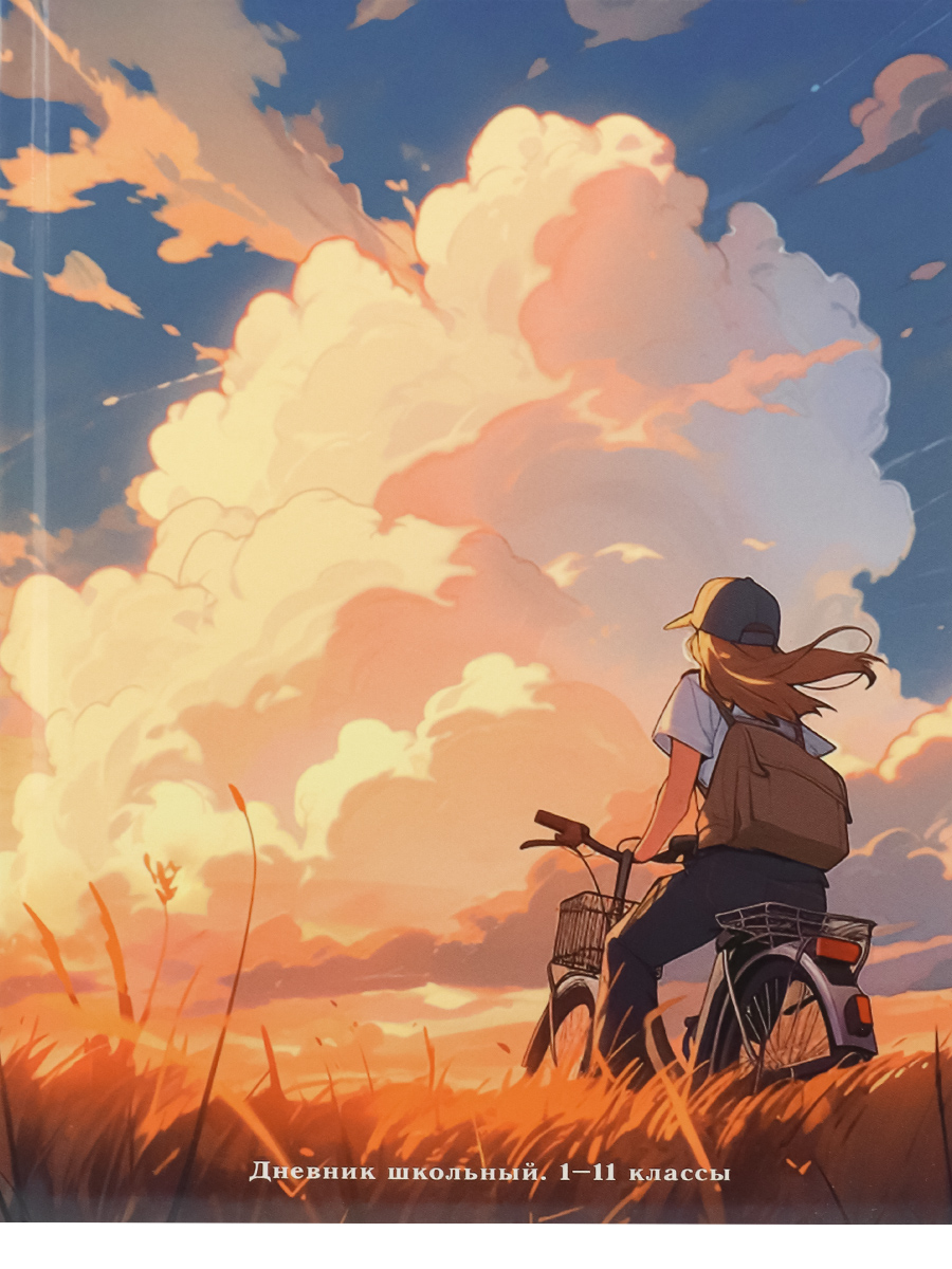 Дневник школьный 40л. ВЕЛОСИПЕД В ПОЛЕ, Д40-2193