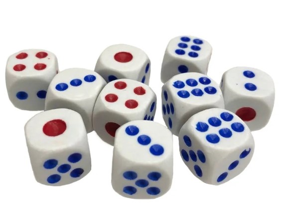 Зарик размер кубика 1,5 см, (10 шт;уп), D31988