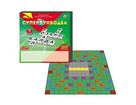 Настольная игра в слова 100 фишек, 'Супербукводел' Рыжий кот, ИН-1802