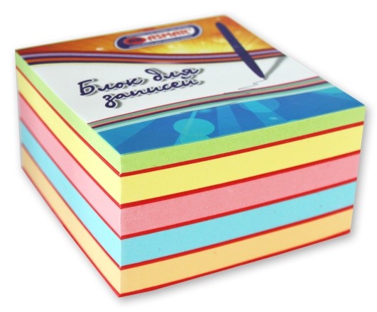 Блок бумажный для записей, 9х9х4,5 цветной, AR-3989