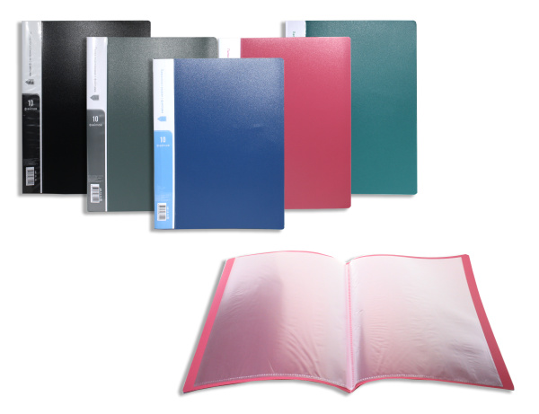 Папка пластиковая с файлами, 'ASMAR', 10 файлов, цвета в ассортименте, AR-15-10