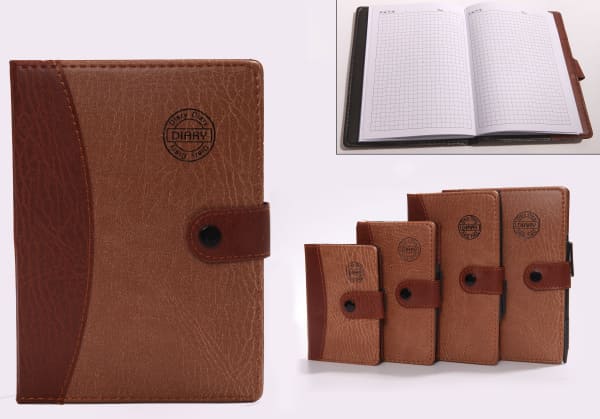 Записная книжка на кнопке с ручкой, 70 листов, 11,5х9 см, цвет коричневый, AR-259