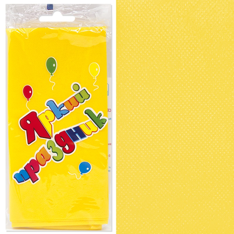 Скатерть одноразовая, Желтая, 120х140 см, 1 шт, 12003