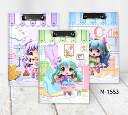 Планшет с верхним прижимом ДЕВОЧКИ 22х30 см, с линейкой, М-1553