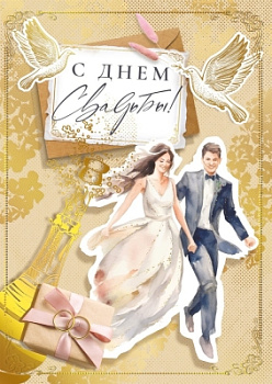 Открытка "С днем свадьбы!" 048.704