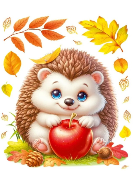 Набор оформительских наклеек 'Ёжик и осень' 332х232 мм, 90001009