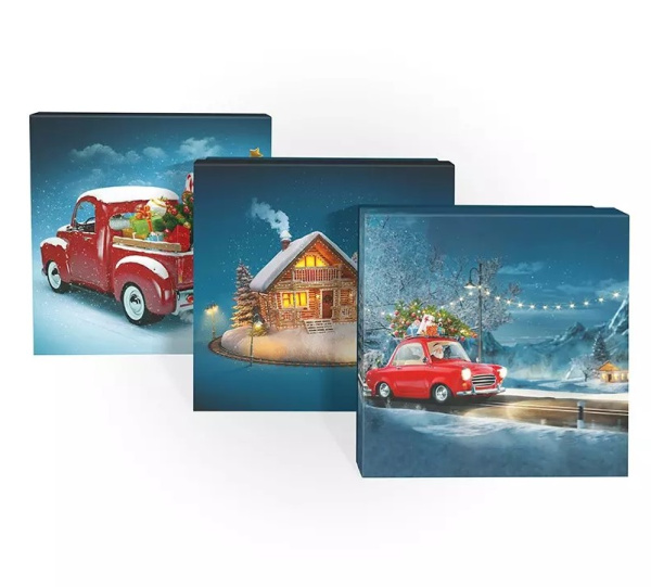 Коробка подарочная 'Праздник к нам приходит', 190х190х90, ассорти дизайн, Д10103К.199.3