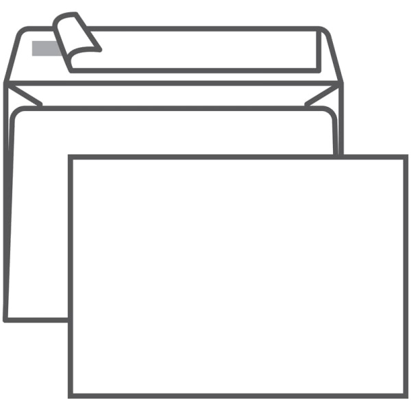Конверт C6 Ряжская печатная фабрика 114~162 мм, б;подсказа, б;окна, кл. край