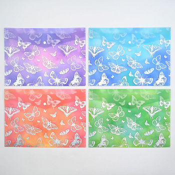 Папка на кнопке пласт. А4 BUTTERFLY, JL-D0020 