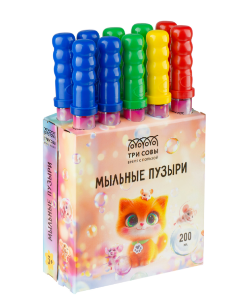 Мыльные пузыри ТРИ СОВЫ 'Котенок', 200 мл, ассорти, МП_57134