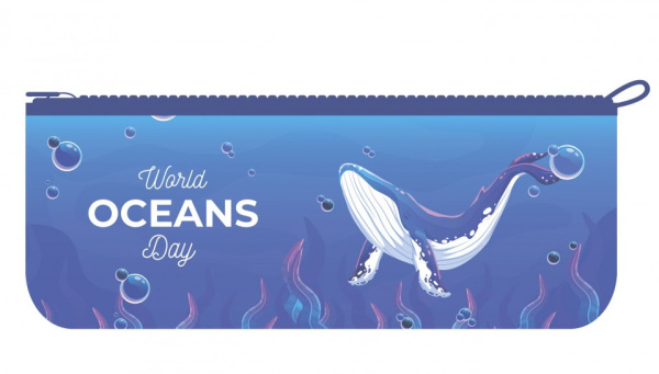 Пенал-косметичка на молнии малый, печать на ткани, ОКЕАН 2023, К-2