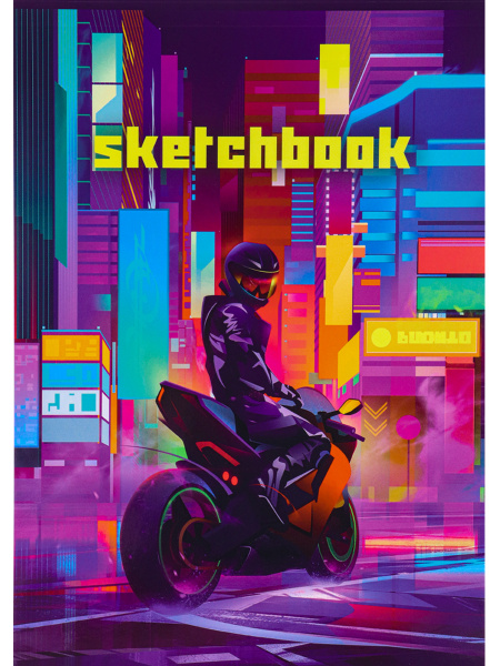 Скетчбук ,'Мотоциклист', А5 , 48 листов , С48-4190
