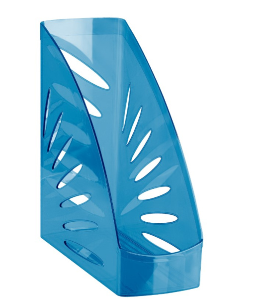 Лоток для бумаг вертикальный СТАММ Тропик, тонированный голубой, ширина 110 мм, ЛТВ-31249