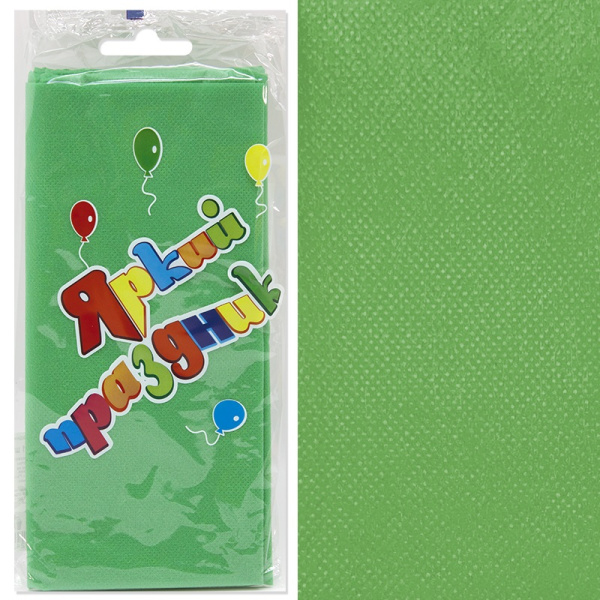 Скатерть одноразовая, Зеленая, 120х140 см, 1 шт, 12004